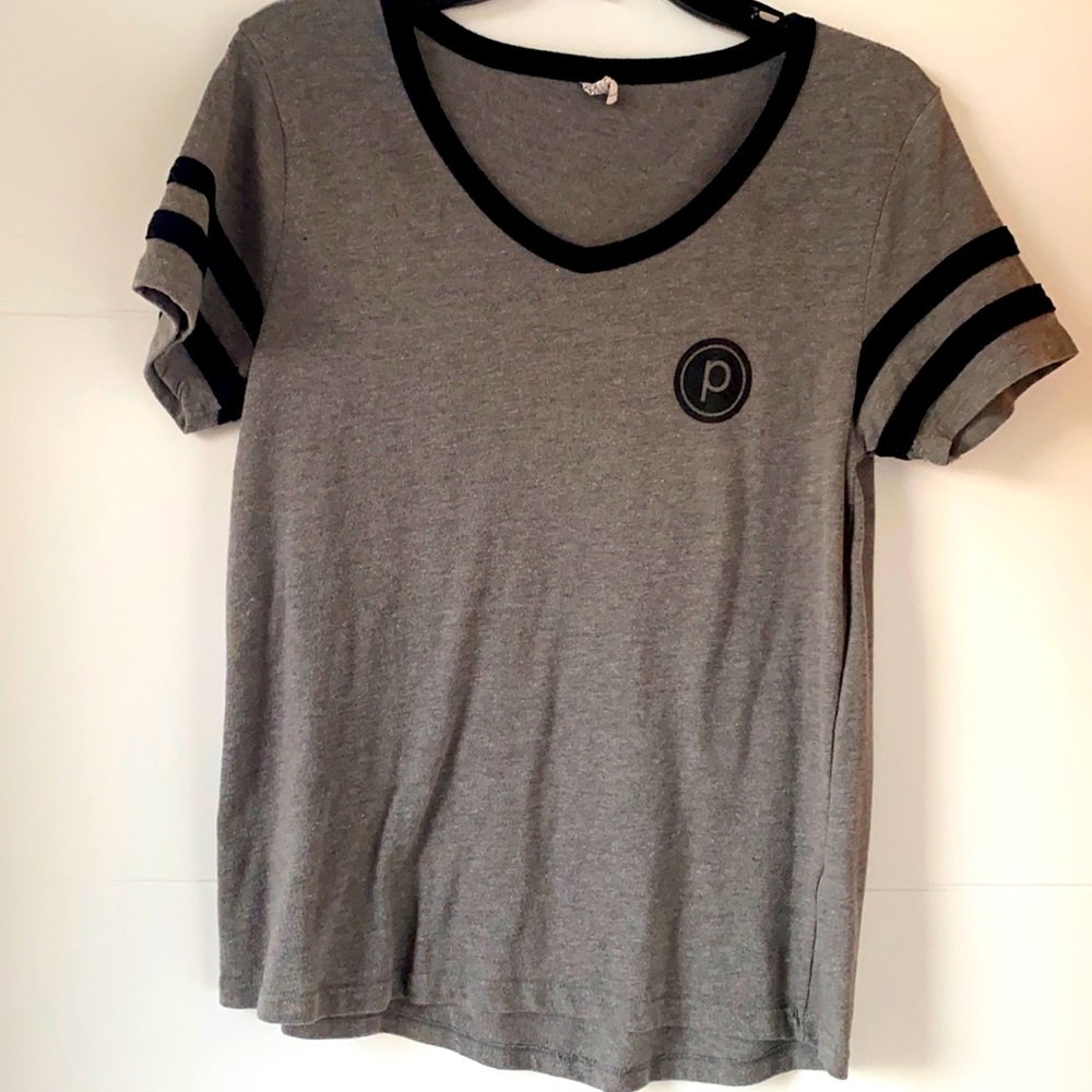 Pure barre V neck gray shirt